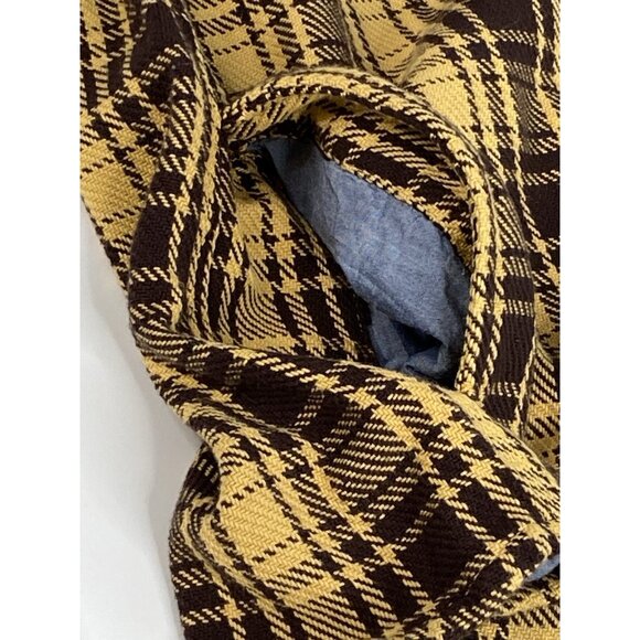 NWT LL Bean 1912 Overshirt Men’s L Tall Slightly Fitted Mustard Brown Plaid Jac - Picture 7 of 16